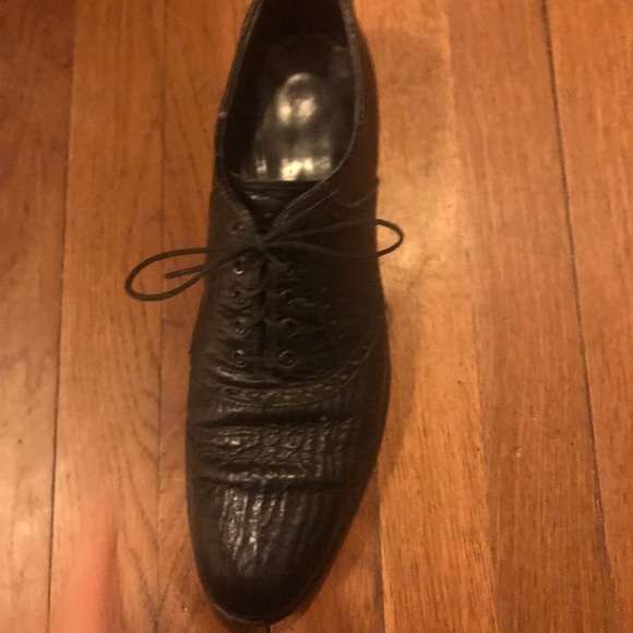 size 12 handmade genuine shark skin dress shoes - Picture 2 of 11